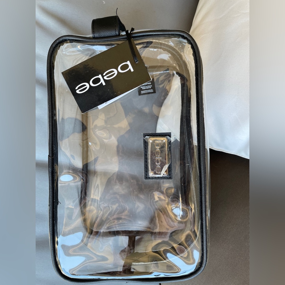 Bebe Clear Travel Bag with Black Trim